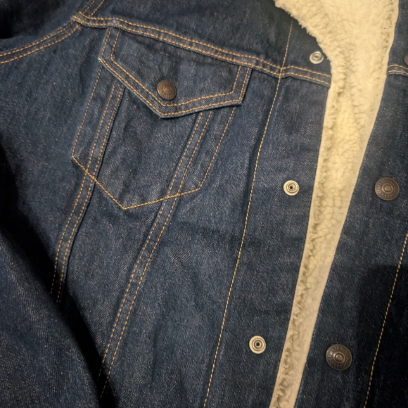 Men's Denim Levi Strauss Trucker Sherpa Jacket - Picture 5 of 16